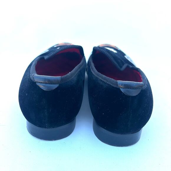 Shipton & Heneage Men’s Velvet Smoking Slippers Loafers Black Cigar Quilt US 9 - Picture 6 of 8